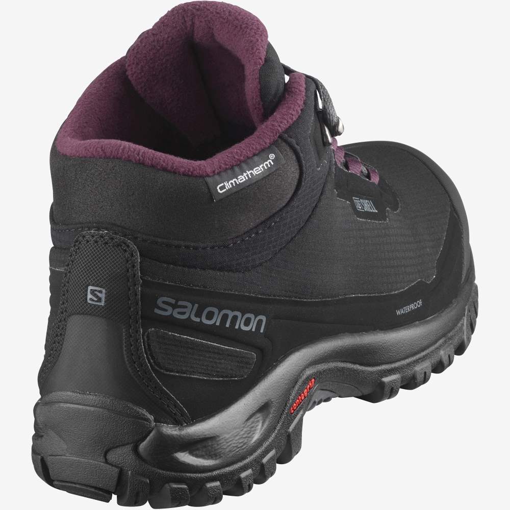 Black Salomon Shelter Climasalomon Waterproof Women's Walking Shoes | 015283RYM