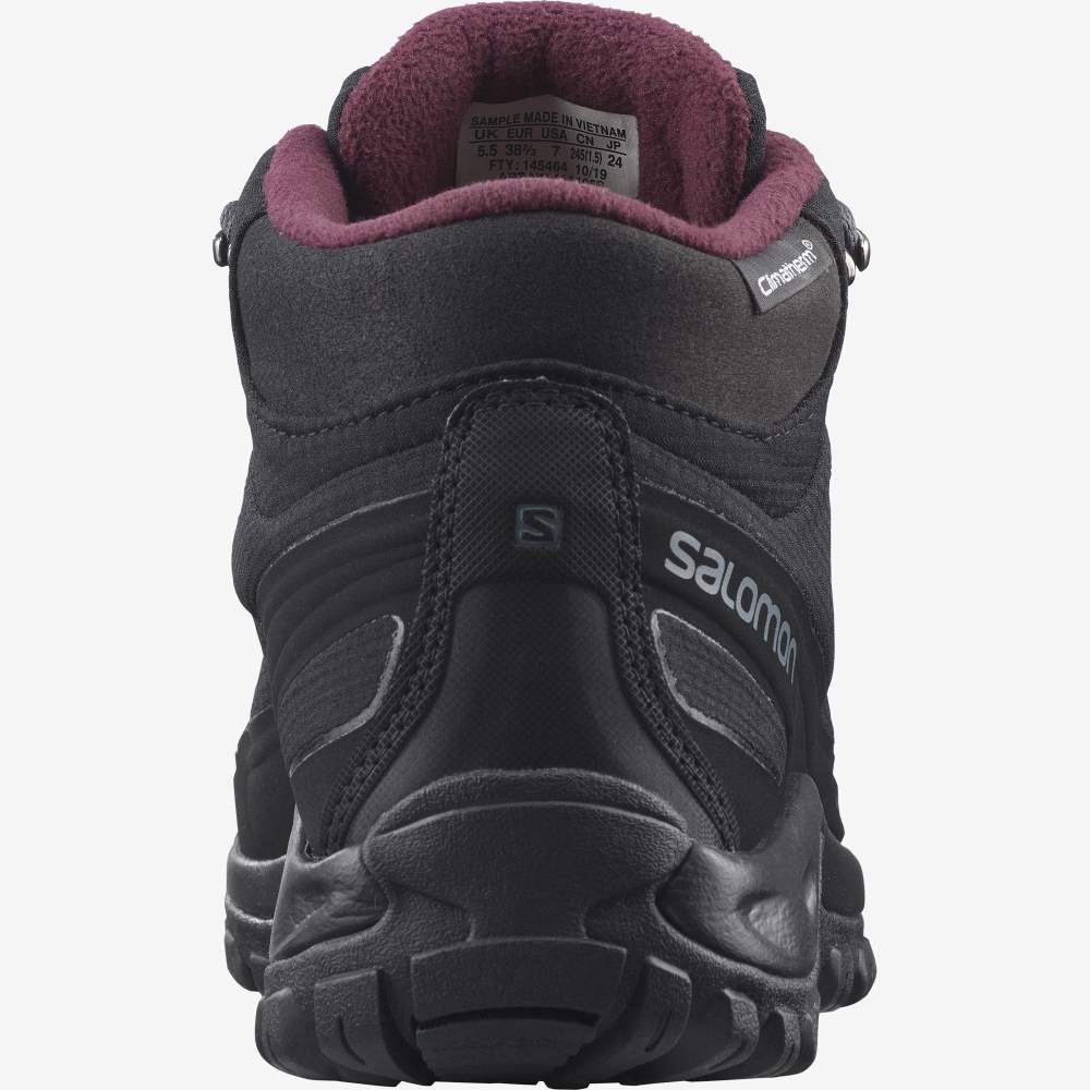 Black Salomon Shelter Climasalomon Waterproof Women's Walking Shoes | 015283RYM