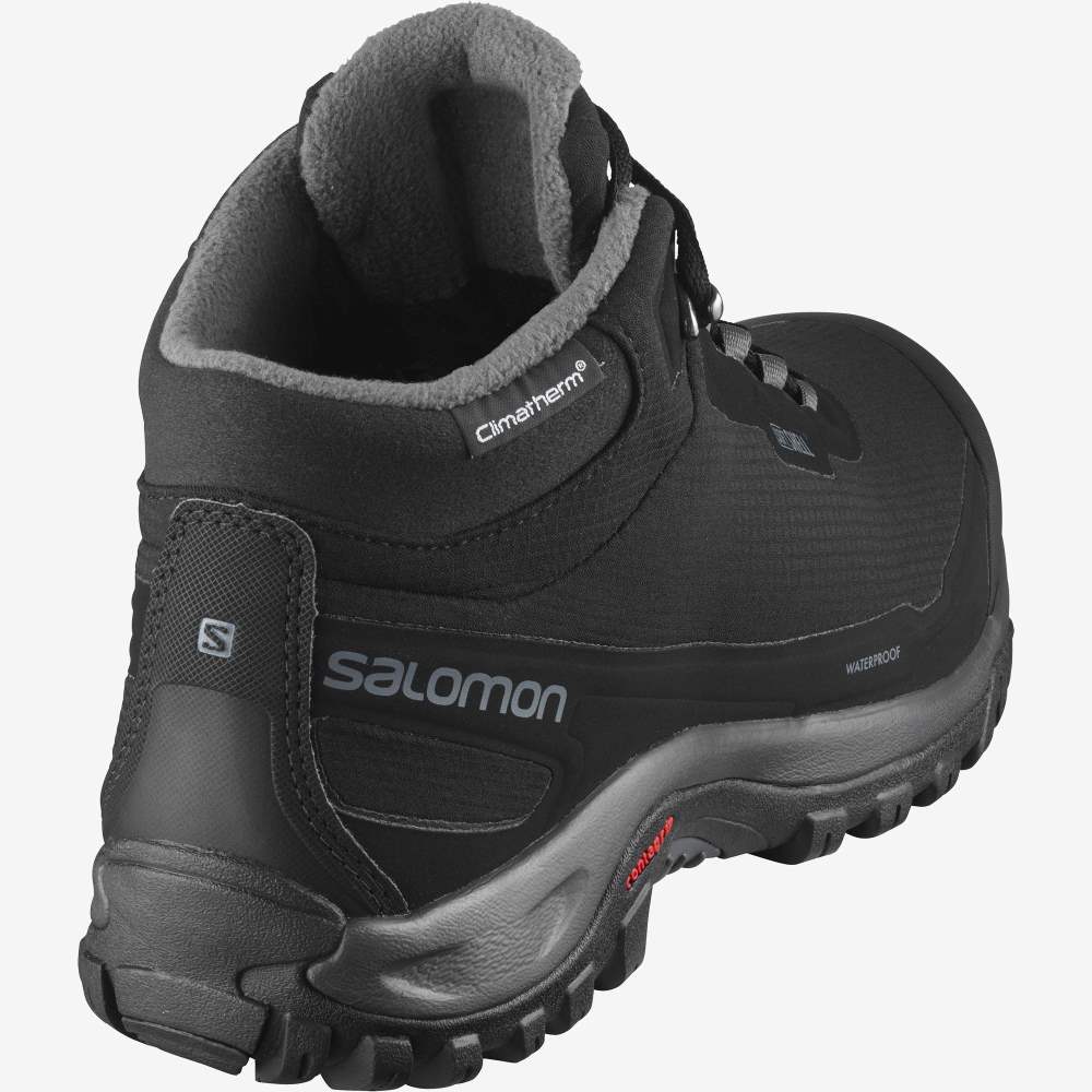 Black Salomon Shelter Climasalomon Waterproof Men's Walking Shoes | 159482PQF