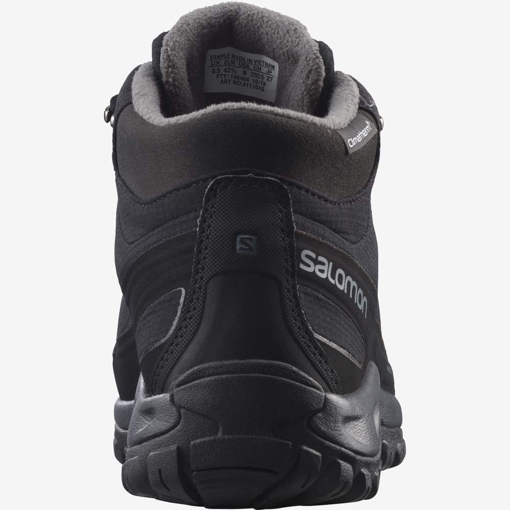 Black Salomon Shelter Climasalomon Waterproof Men's Walking Shoes | 159482PQF