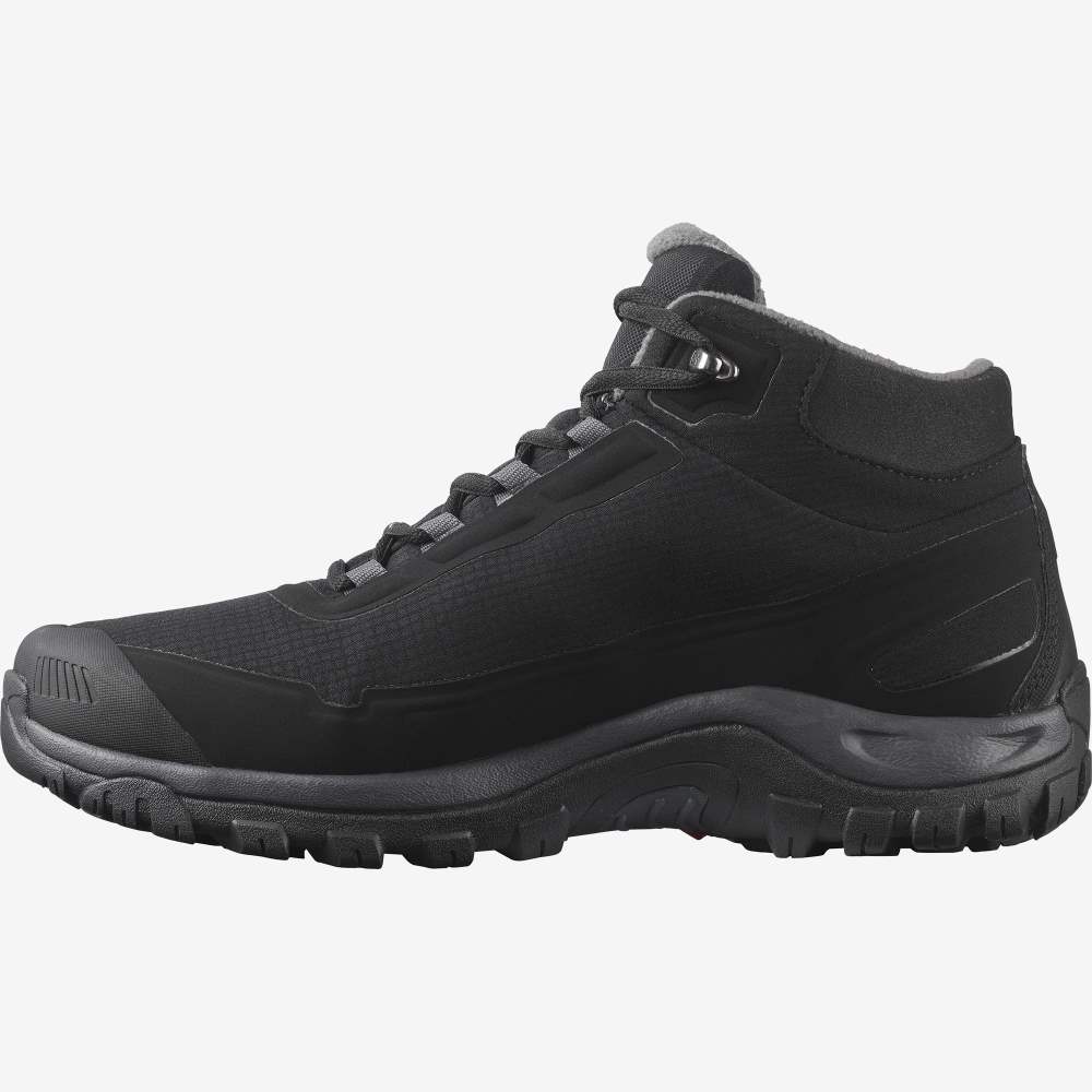 Black Salomon Shelter Climasalomon Waterproof Men's Walking Shoes | 159482PQF