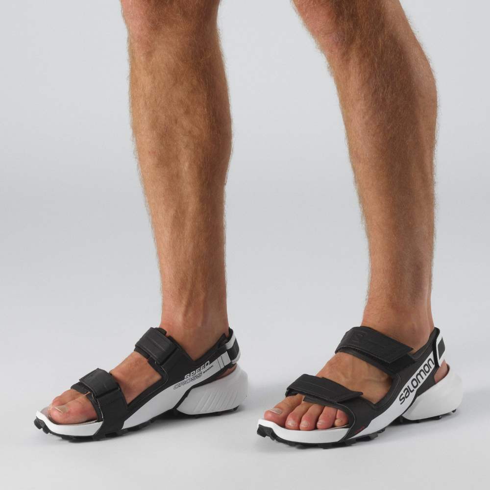 Black White Salomon Speedcross Sandal Men's Sandals | 879325LBS