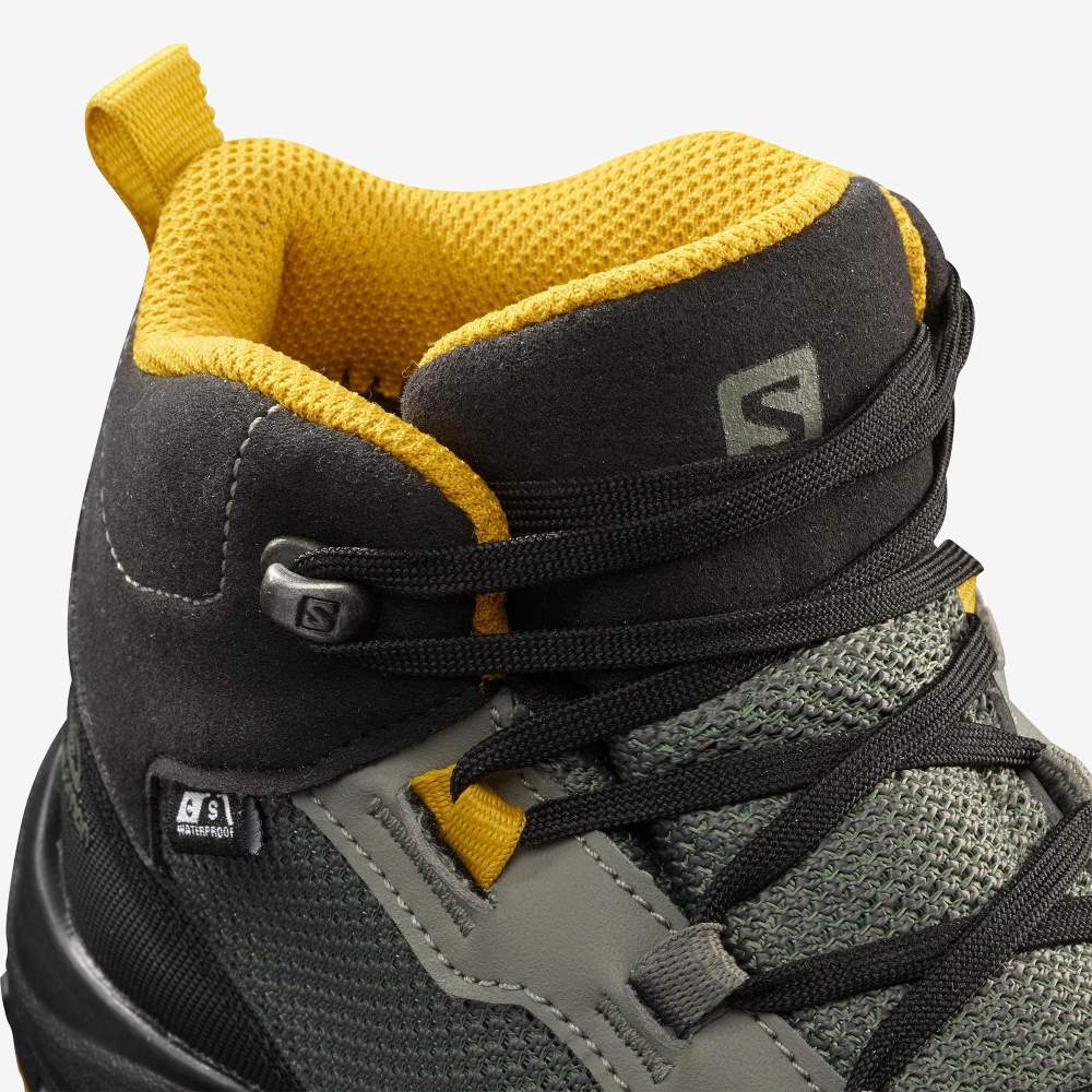 Grey Black Salomon Outward Climasalomon Waterproof Kids' Hiking Shoes | 187503YWM