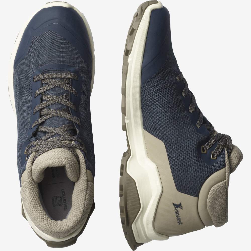 Navy Salomon X Reveal Chukka Climasalomon Waterproof Men's Walking Shoes | 938067WOQ