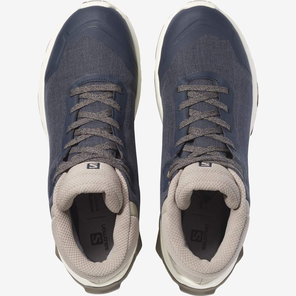 Navy Salomon X Reveal Chukka Climasalomon Waterproof Men's Walking Shoes | 938067WOQ