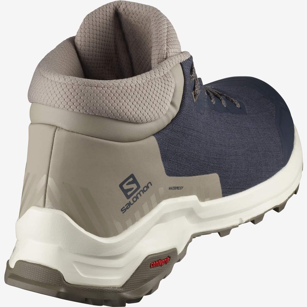 Navy Salomon X Reveal Chukka Climasalomon Waterproof Men's Walking Shoes | 938067WOQ