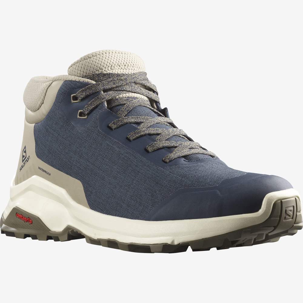 Navy Salomon X Reveal Chukka Climasalomon Waterproof Men's Walking Shoes | 938067WOQ