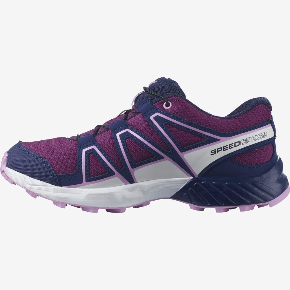 Purple Blue Salomon Speedcross Kids' Trail Running Shoes | 736145XPJ