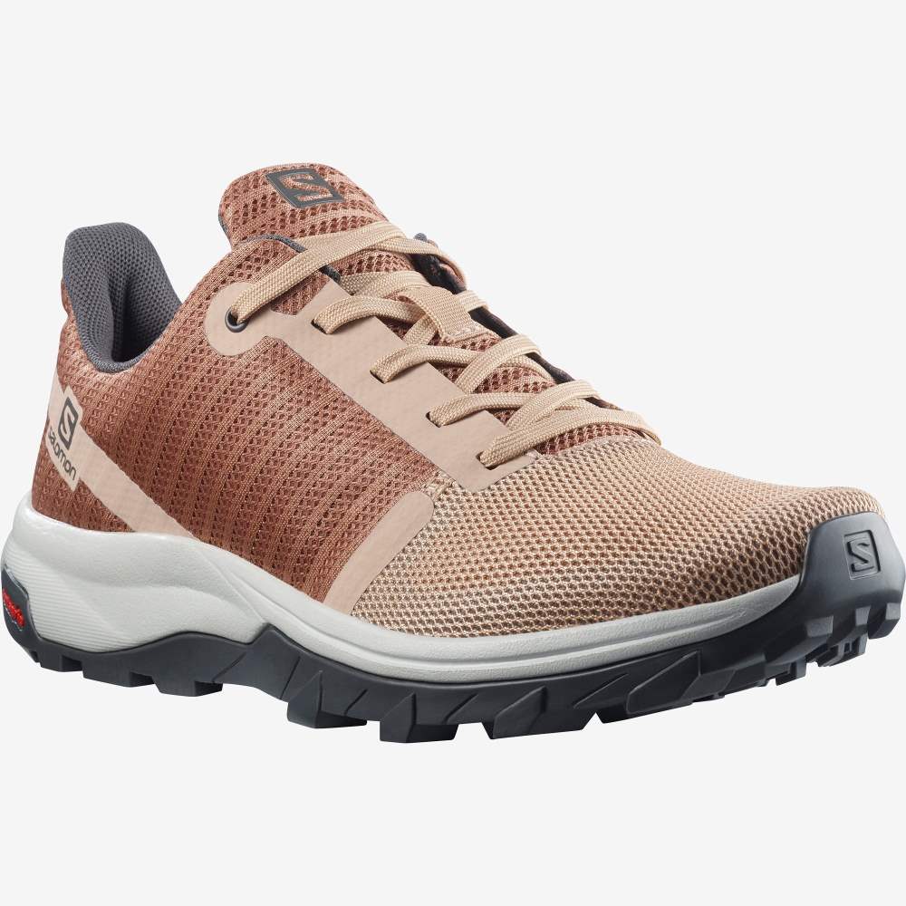 Stripes Brown Salomon Outbound Prism Women's Hiking Shoes | 325701EVC