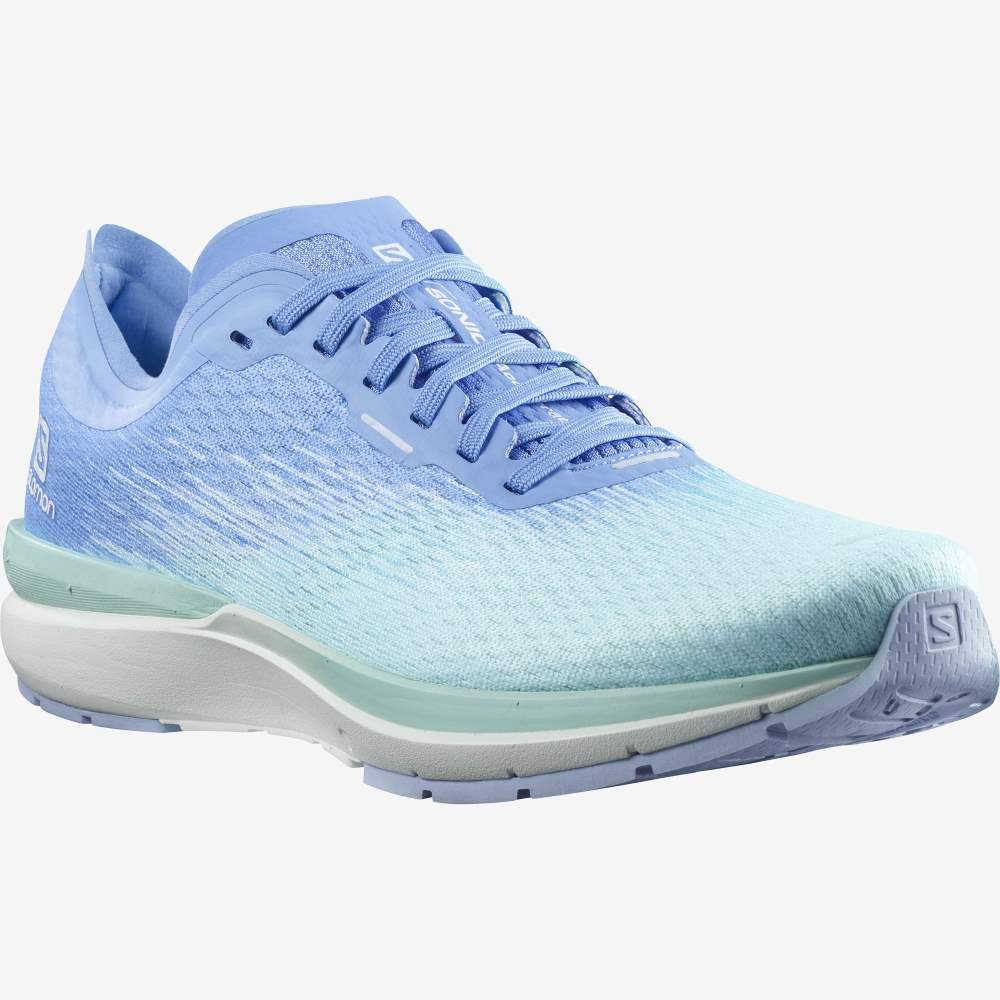 Turquoise Blue Salomon Sonic 4 Accelerate Women's Running Shoes | 982076QYO