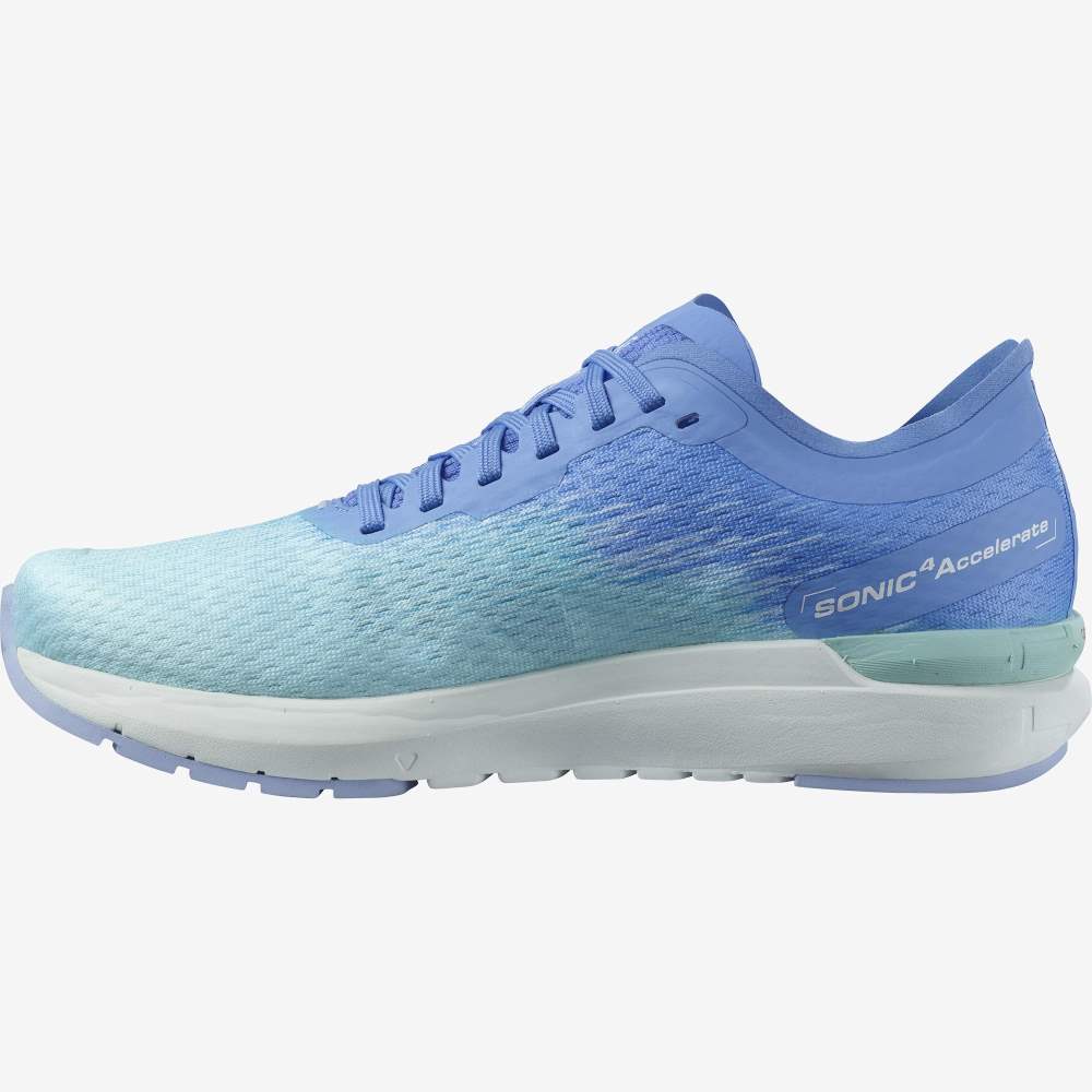 Turquoise Blue Salomon Sonic 4 Accelerate Women's Running Shoes | 982076QYO