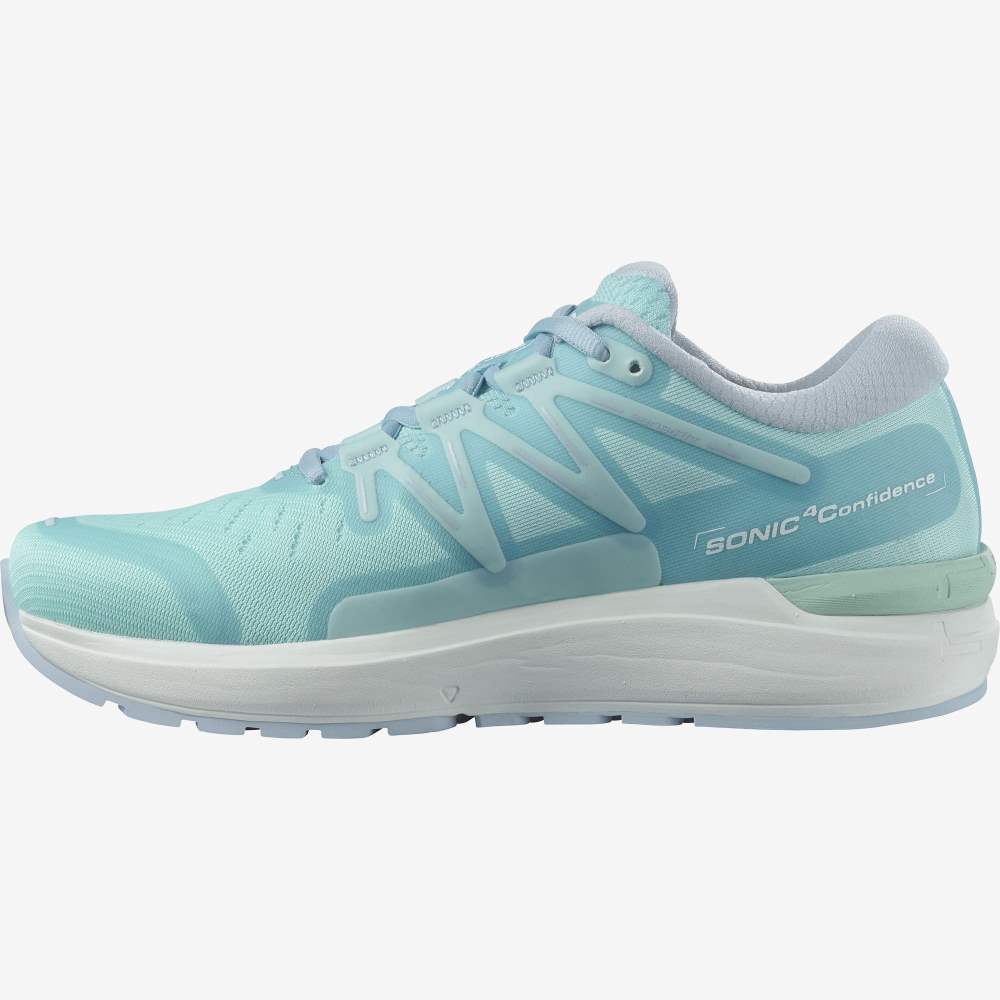 Turquoise Blue Salomon Sonic 4 Confidence Women's Running Shoes | 973564AHE