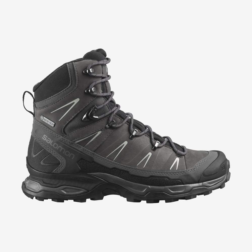 Black Grey Salomon X Ultra Trek Gore-Tex Women's Hiking Shoes | 183045INQ