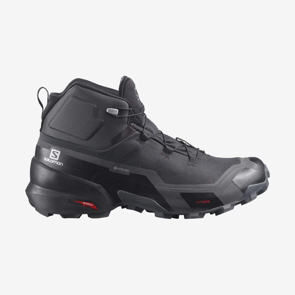 Black Salomon Cross Hike Mid Gore-Tex Men's Hiking Shoes | 607259ZKX