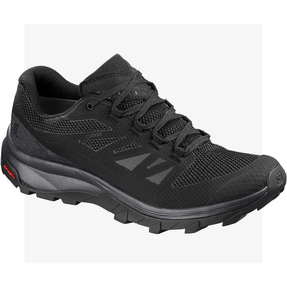 Black Salomon Outline Gore-Tex Women's Hiking Shoes | 184672HYJ