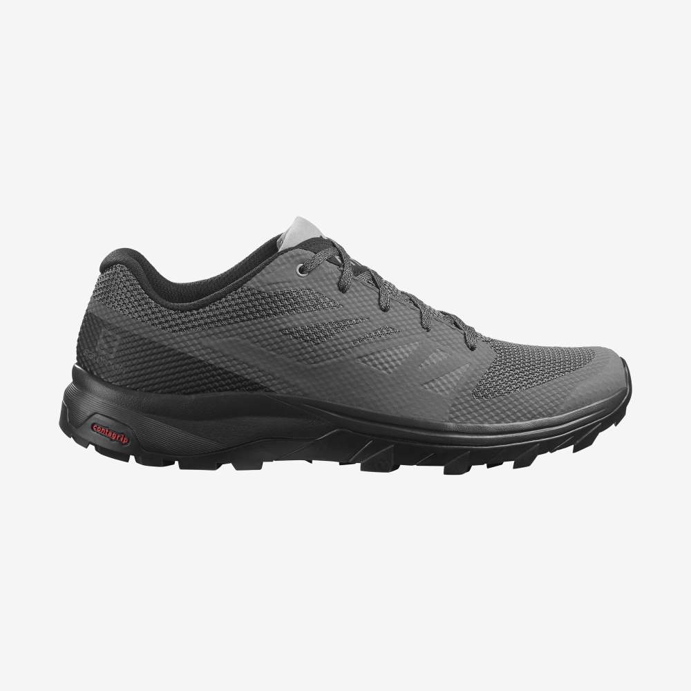 Black Salomon Outline Men's Hiking Shoes | 256938WTN