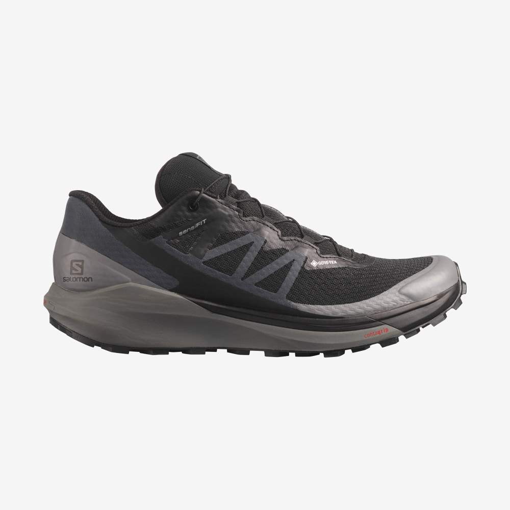 Black Salomon Sense Ride 4 Gore-Tex Invisible Fit Men's Trail Running Shoes | 416985ABV