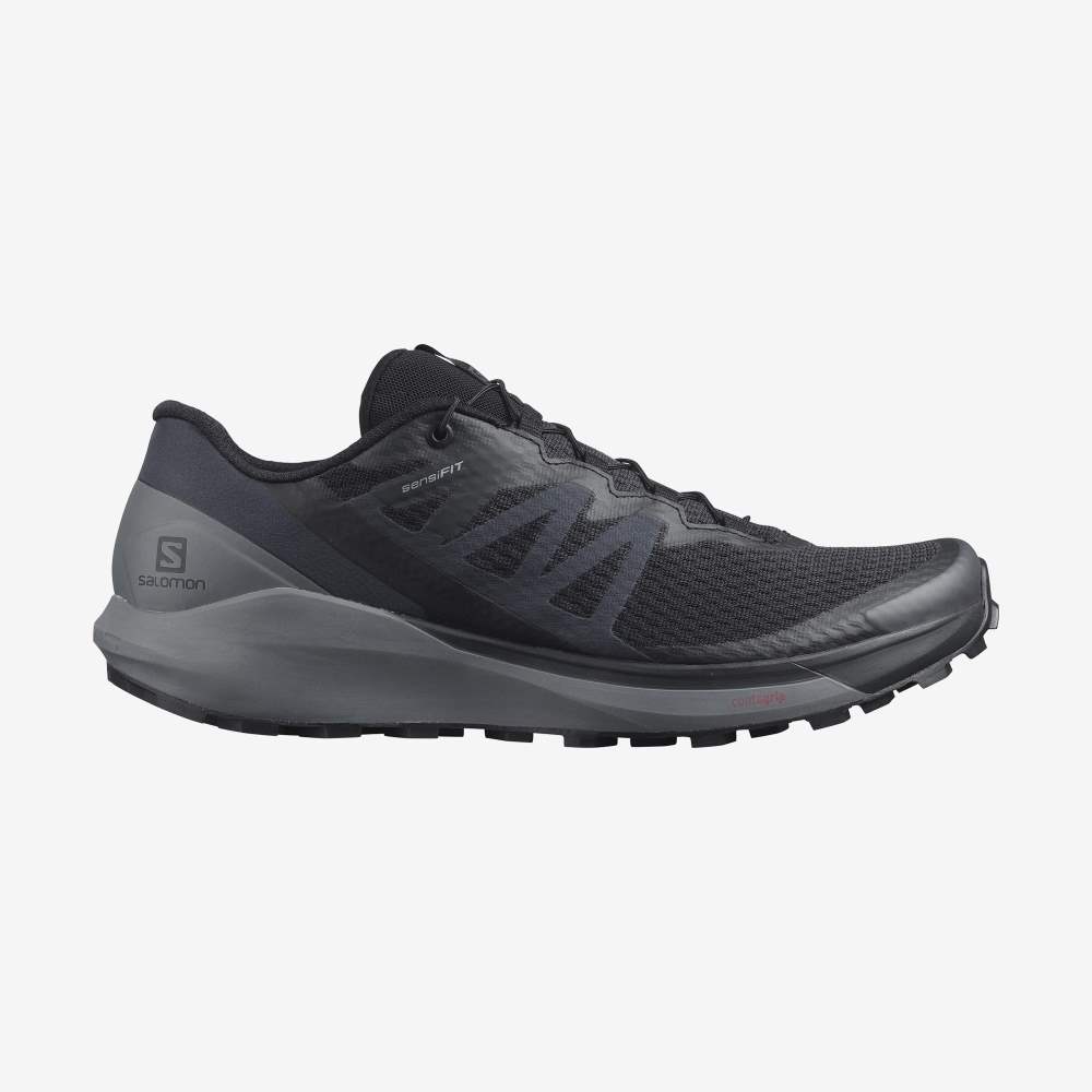 Black Salomon Sense Ride 4 Men's Trail Running Shoes | 170562XAQ