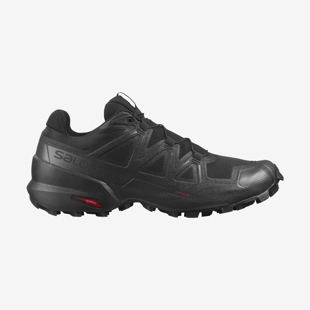 Black Salomon Speedcross 5 Men's Trail Running Shoes | 386194RVU