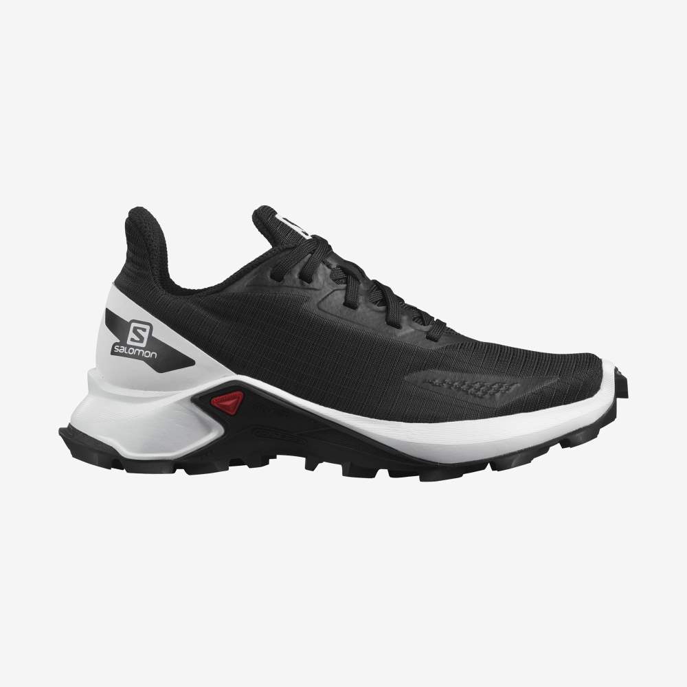 Black White Salomon Alphacross Blast Kids' Trail Running Shoes | 840735PSW