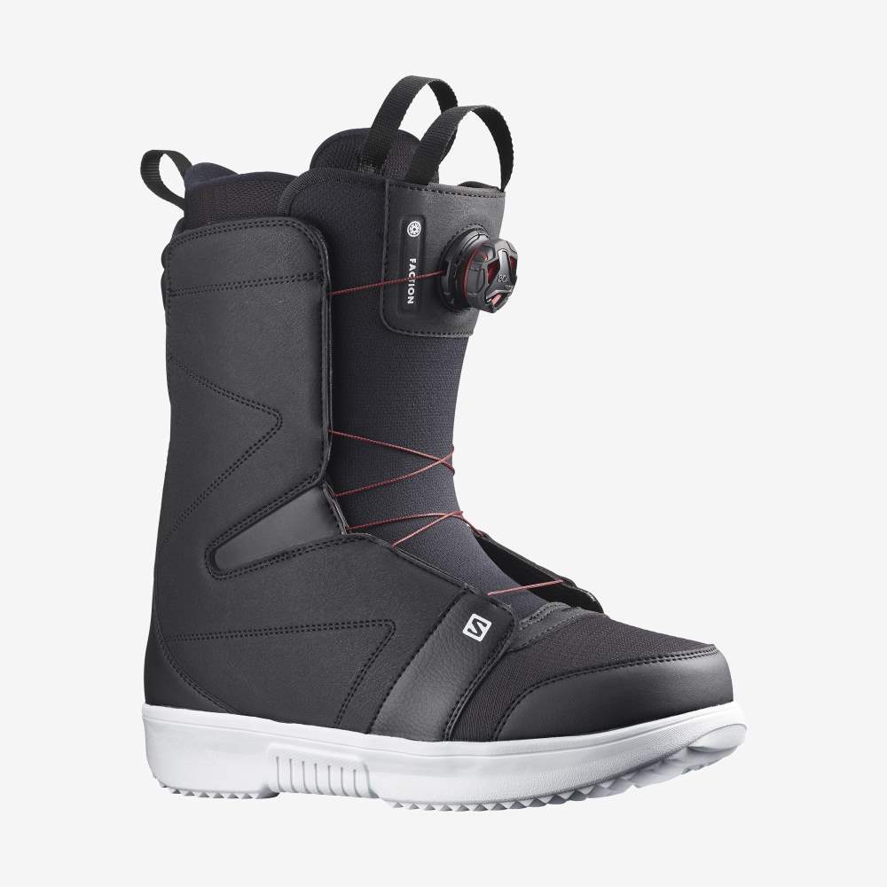 Black White Salomon Faction Boa Men's Snow Boots | 531720FNL