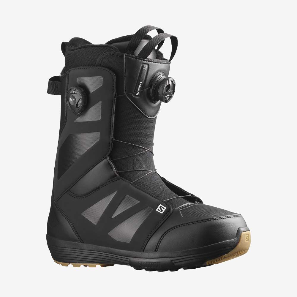 Black White Salomon Launch Boa Sj Boa Men's Snow Boots | 085639JPE