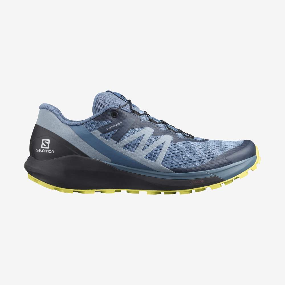 Blue Black Salomon Sense Ride 4 Men's Trail Running Shoes | 876953ETO