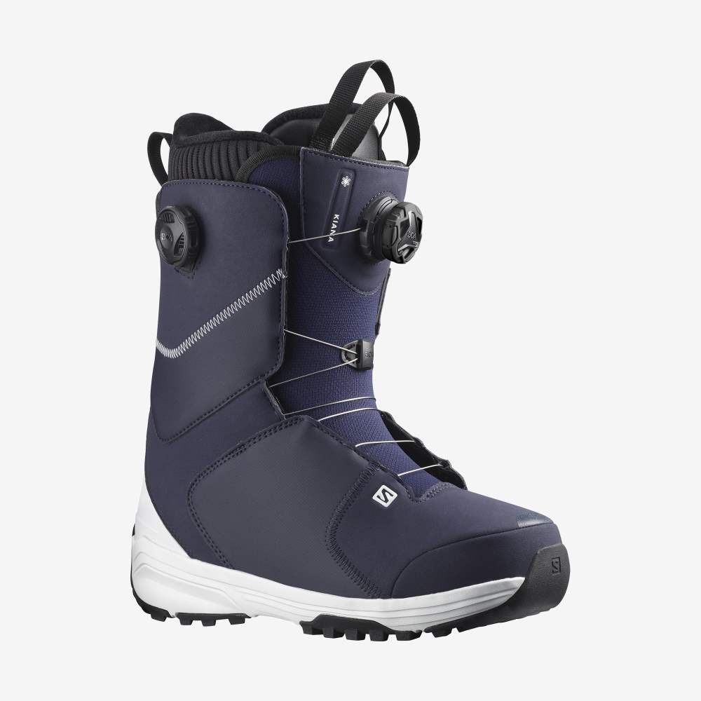 Blue White Salomon Kiana Dual Boa Women's Snow Boots | 362405UNS