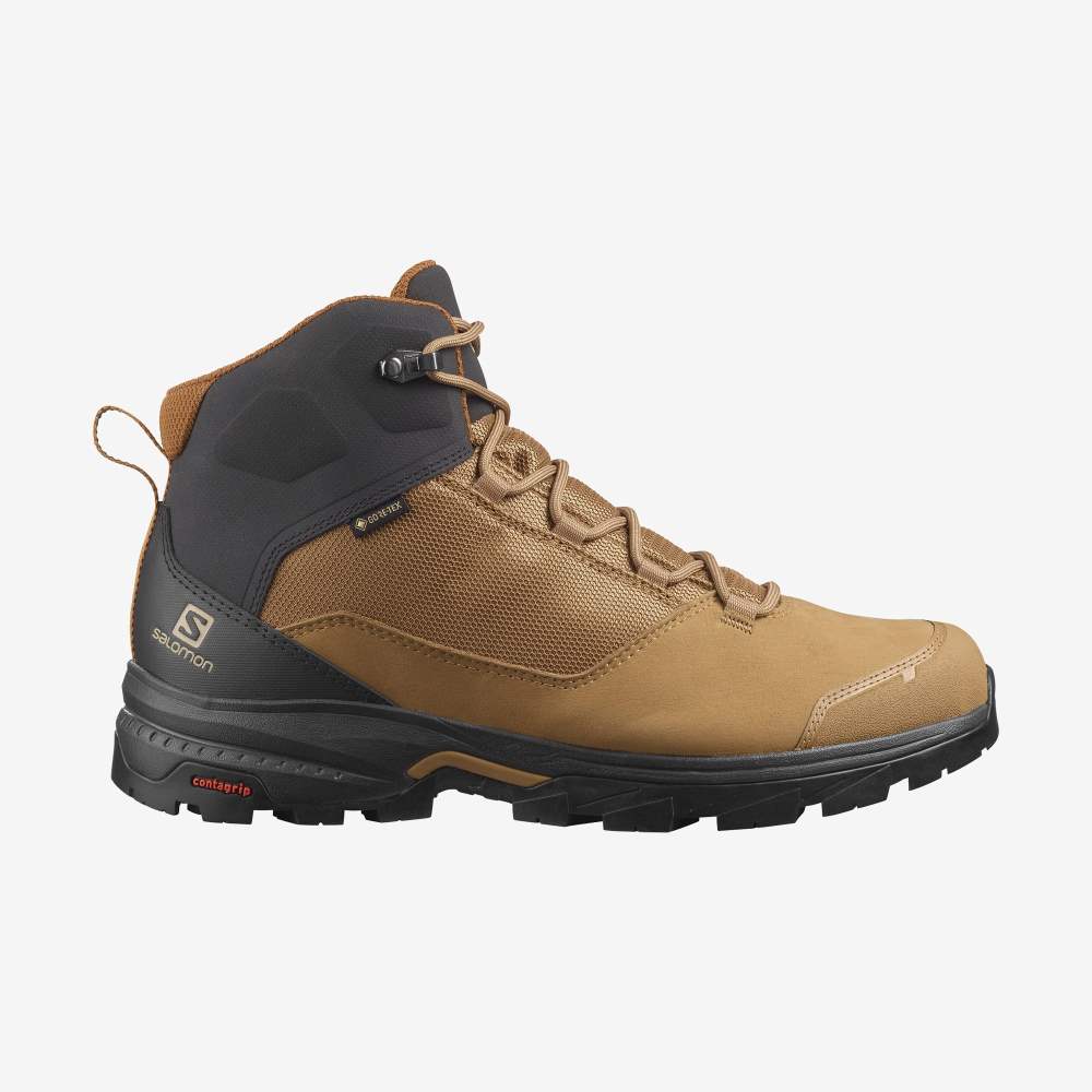 Brown Salomon Outward Gore-Tex Men's Hiking Shoes | 980376WJI