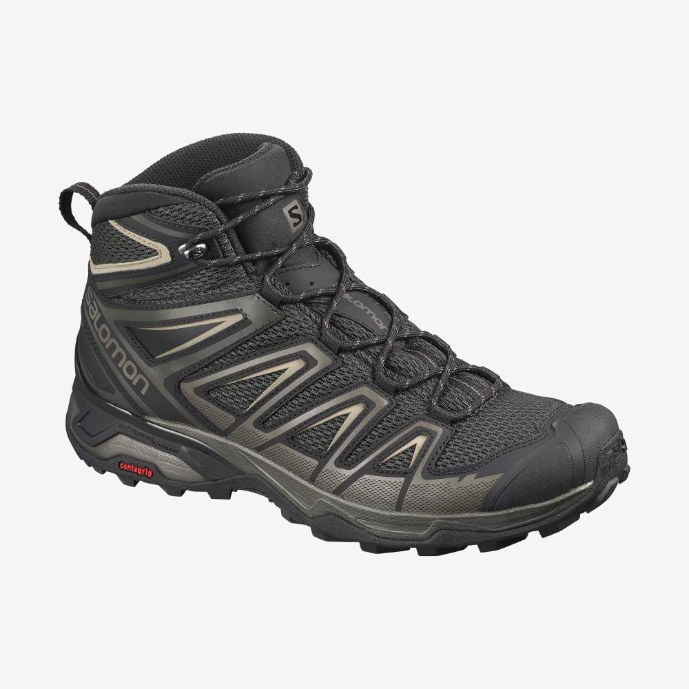 Dark Grey Salomon X Ultra Mid 3 Aero Men's Hiking Shoes | 291640NVS