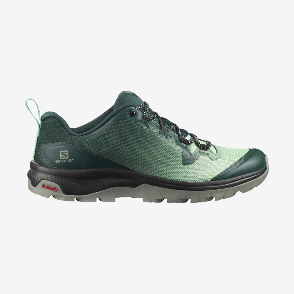 Green Grey Salomon Vaya Women's Hiking Shoes | 582903DZL