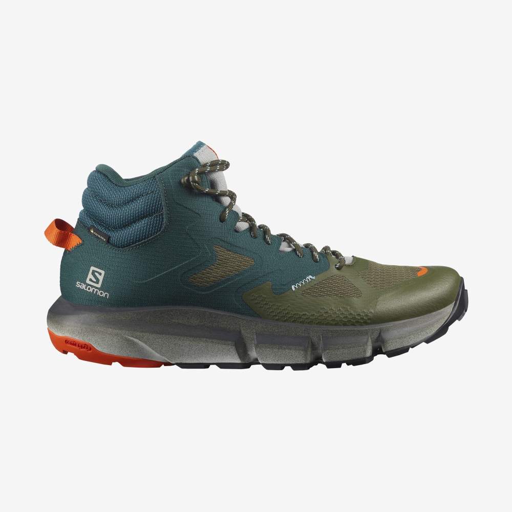 Green Orange Salomon Predict Hike Mid Gore-Tex Men's Hiking Shoes | 518970DPG