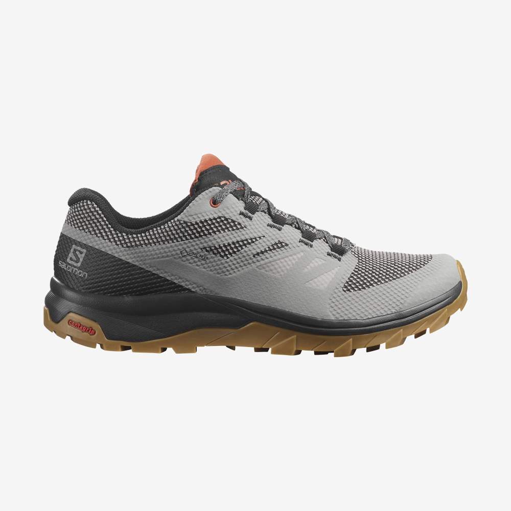 Grey Salomon Outline Gore-Tex Men's Hiking Shoes | 108927HFL