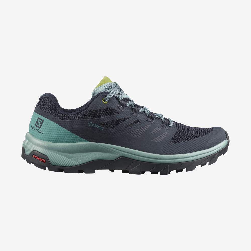 Navy Camo Salomon Outline Gore-Tex Women's Hiking Shoes | 569174CZN