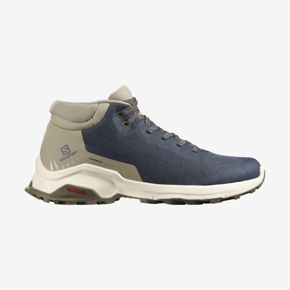 Navy Salomon X Reveal Chukka Climasalomon Waterproof Men's Walking Shoes | 938067WOQ