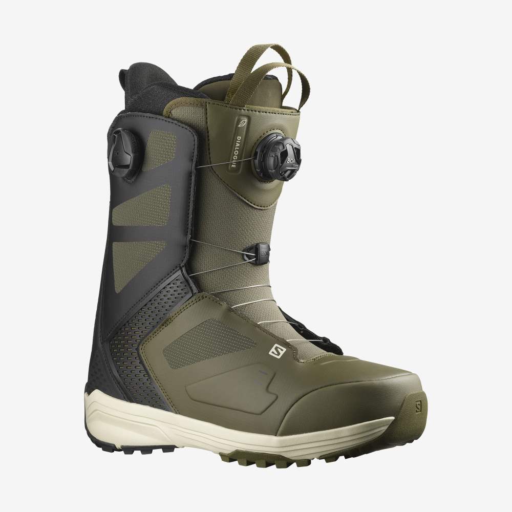 Olive Black Salomon Dialogue Dual Boa Men's Snow Boots | 765083UDF