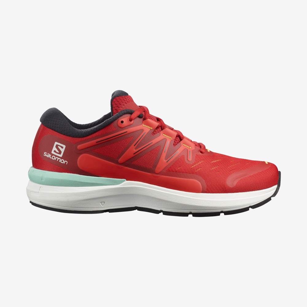 White Red Salomon Sonic 4 Confidence Men's Running Shoes | 490176BOF